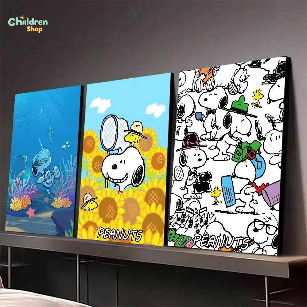 Resin Art Work - Elmas Boyama Snoopy Karikatür Yuvarlak/Kare Tam
