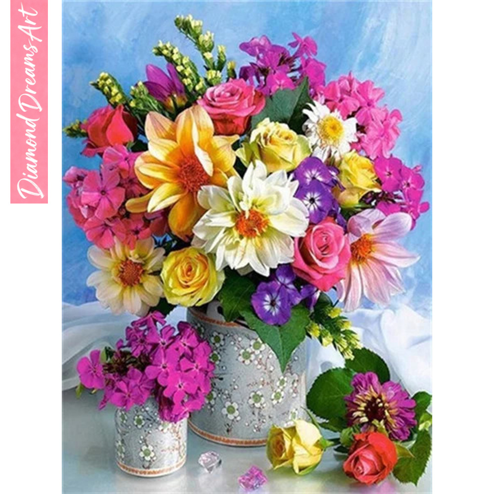 Resin Art Rose - Tam Elmas Mozaik Çiçek 5D Elmas