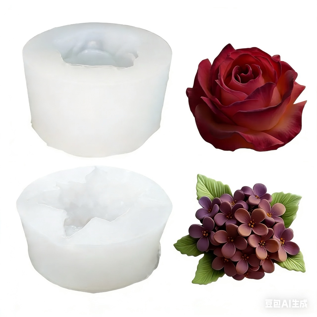 2 Adet 3D Gül Leylak Çiçeği Si - Resin Art Rose incelemesi ve fiyatı